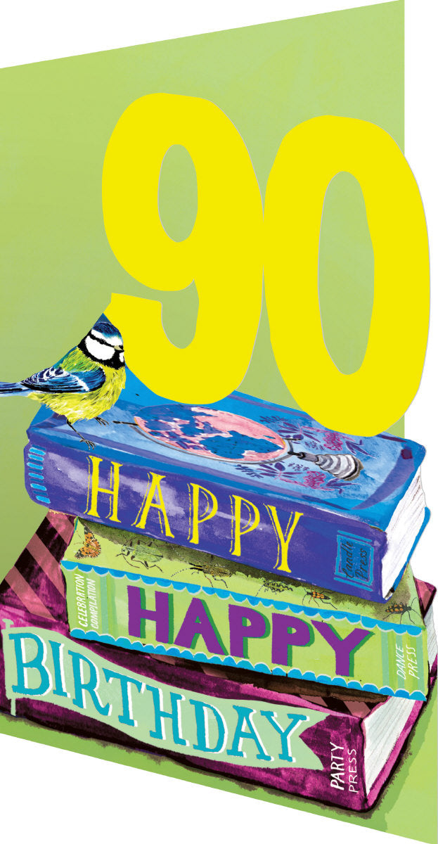 Roger la Borde Bookstack Lasercut card featuring artwork by Fay Ford