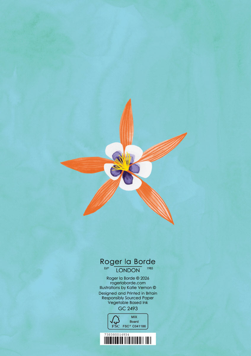 Roger la Borde Floral Supernova Greeting card featuring artwork by Katie Vernon