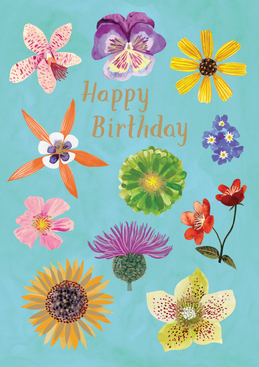 Roger la Borde Floral Supernova Greeting card featuring artwork by Katie Vernon