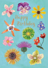 Roger la Borde Floral Supernova Greeting card featuring artwork by Katie Vernon