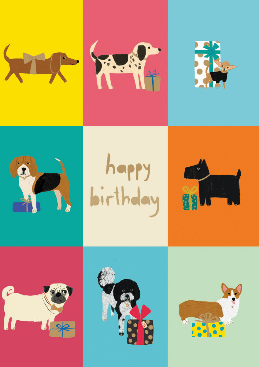 Roger la Borde Dog Checkerboard Greeting card featuring artwork by Anne Bentley