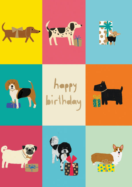 Roger la Borde Dog Checkerboard Greeting card featuring artwork by Anne Bentley