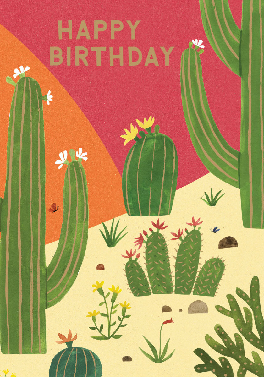 Roger la Borde Cactus Grove Petite Card featuring artwork by Lara Hawthorne