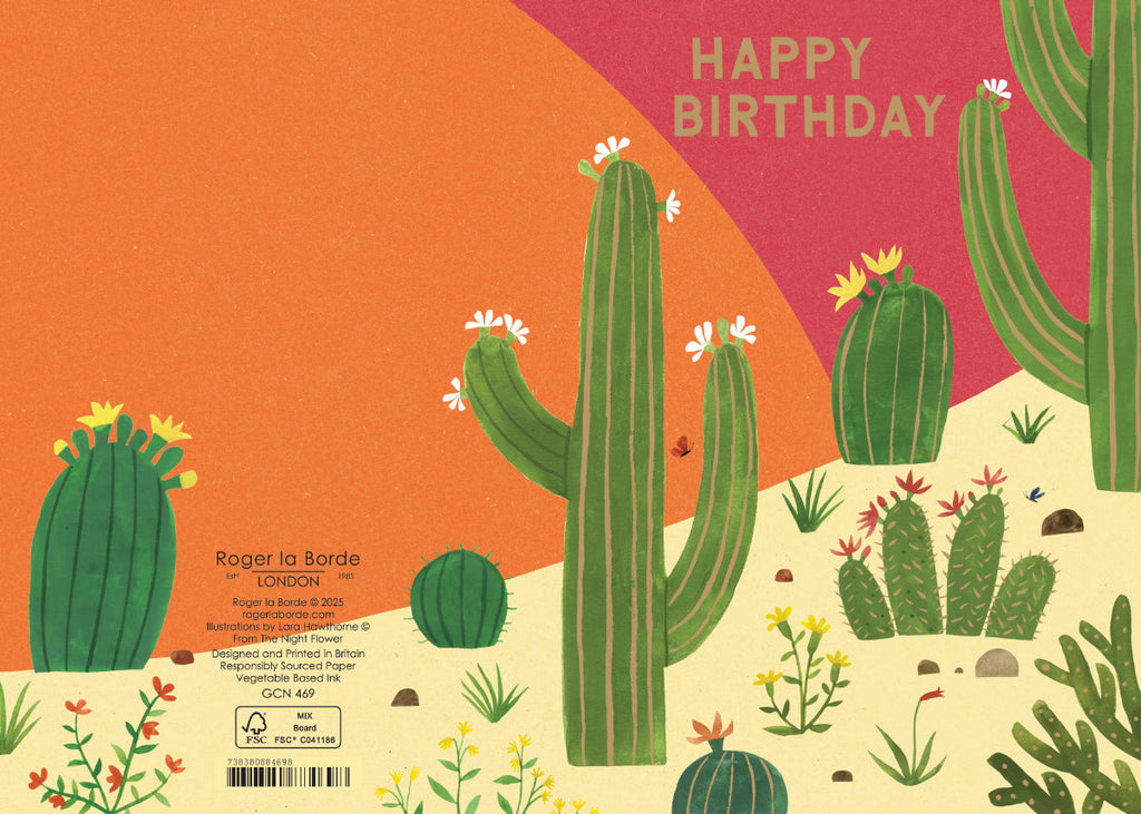 Roger la Borde Cactus Grove Petite Card featuring artwork by Lara Hawthorne