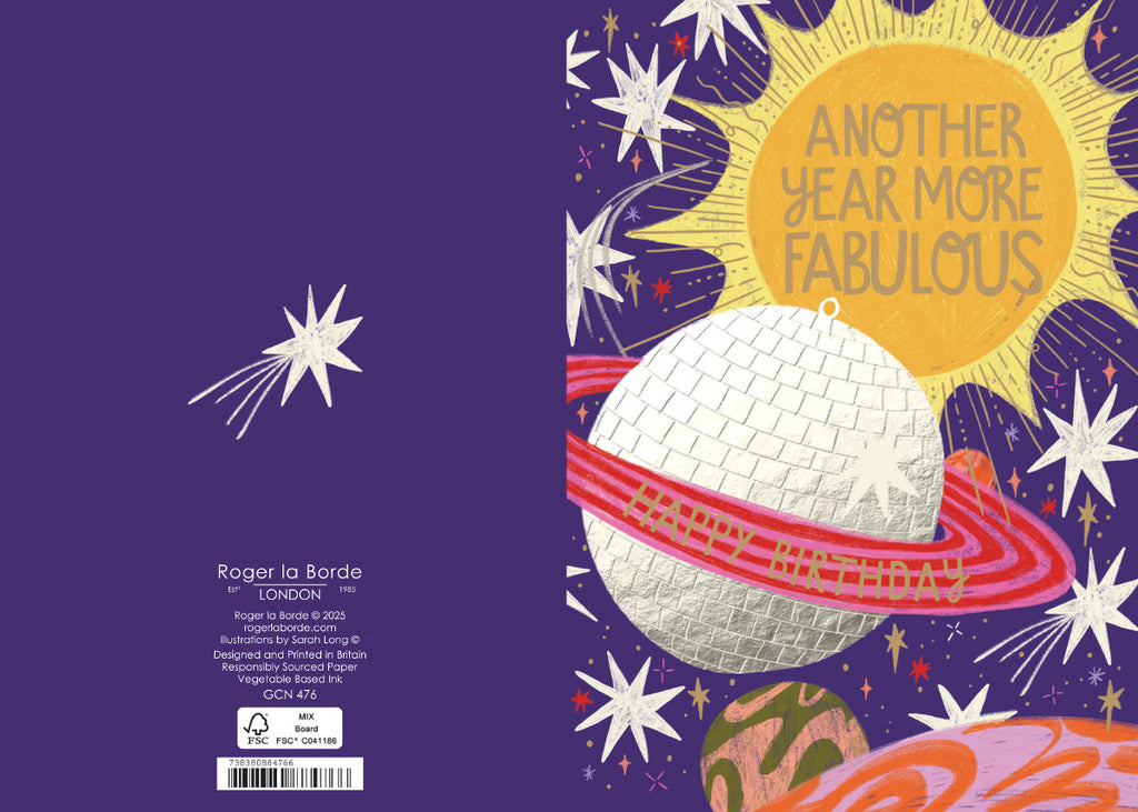 Roger la Borde Planet Fabulous Petite Card featuring artwork by Sarah Long