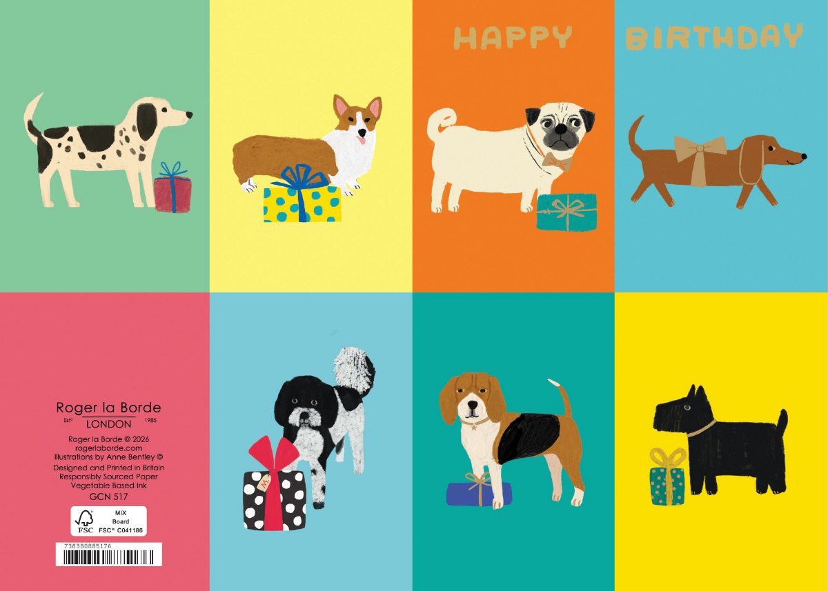 Roger la Borde Dog Checkerboard Petite Card featuring artwork by Anne Bentley