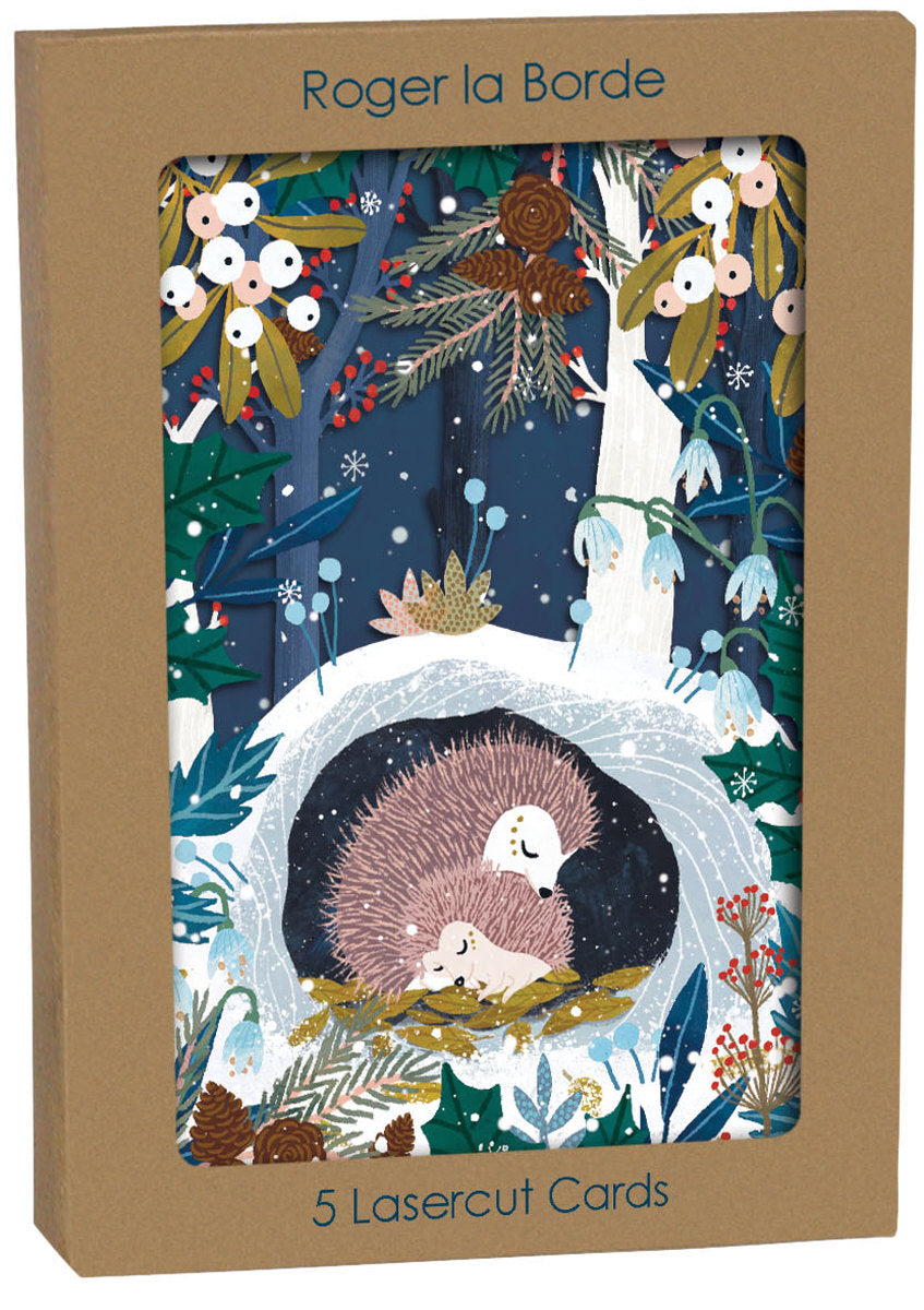 Roger la Borde Wild Wood Hideaway Lasercut Christmas Card featuring artwork by Antoana Oreski