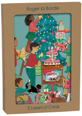 Roger la Borde Christmas Party Lasercut Card featuring artwork by Kendra Binney