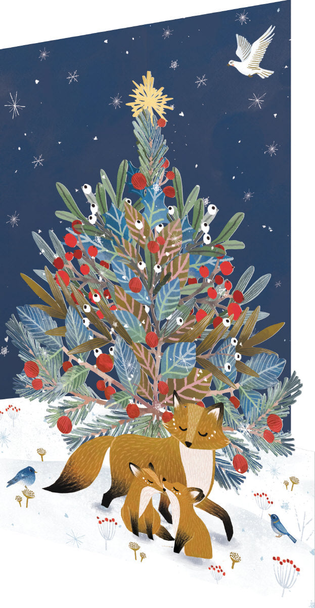 Roger la Borde Paw Prints in the Snow Lasercut Card featuring artwork by Antoana Oreski