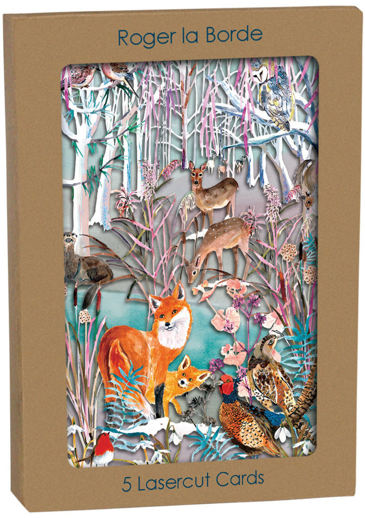 Roger la Borde Wild Winters Song Lasercut Christmas Card featuring artwork by Fay Ford