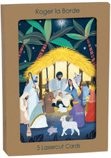 Roger la Borde Away in a Manger Lasercut Card featuring artwork by Antoana Oreski