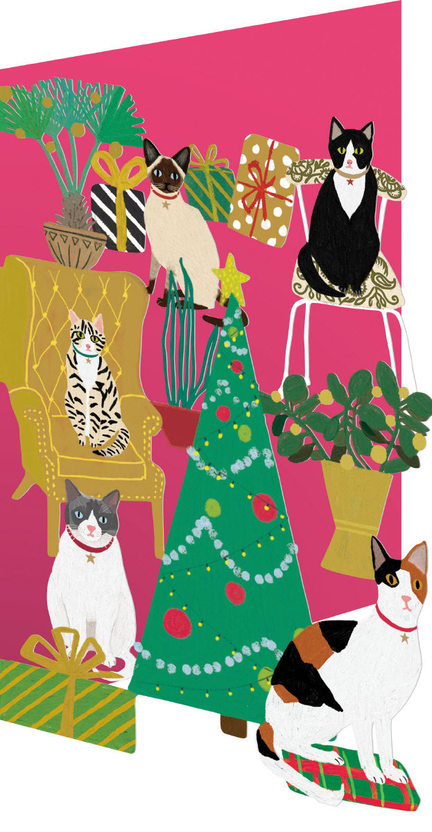 Roger la Borde Cozy Cats Lasercut Card featuring artwork by Anne Bentley