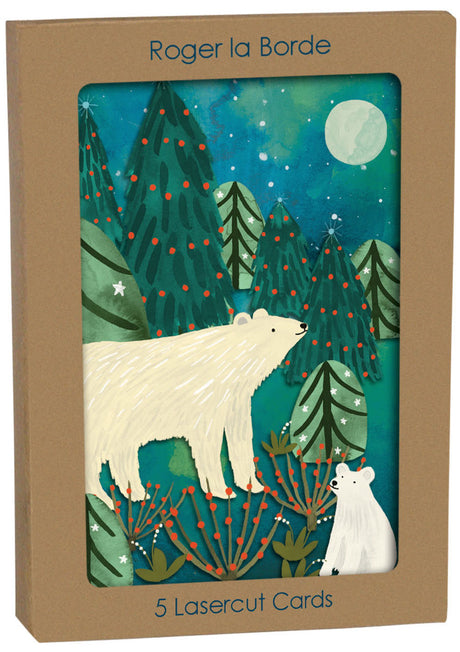 Roger la Borde Northern Lights Lasercut Card featuring artwork by Katie Vernon