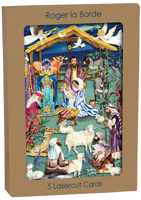 Roger la Borde The Christmas Story Lasercut Card featuring artwork by Fay Ford