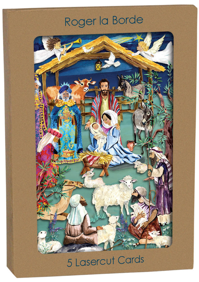 Roger la Borde The Christmas Story Lasercut Card featuring artwork by Fay Ford