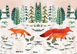 Fox & Cub Greeting card single