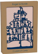 Roger la Borde Christmas Tree Lasercut Christmas Card featuring artwork by Roger la Borde