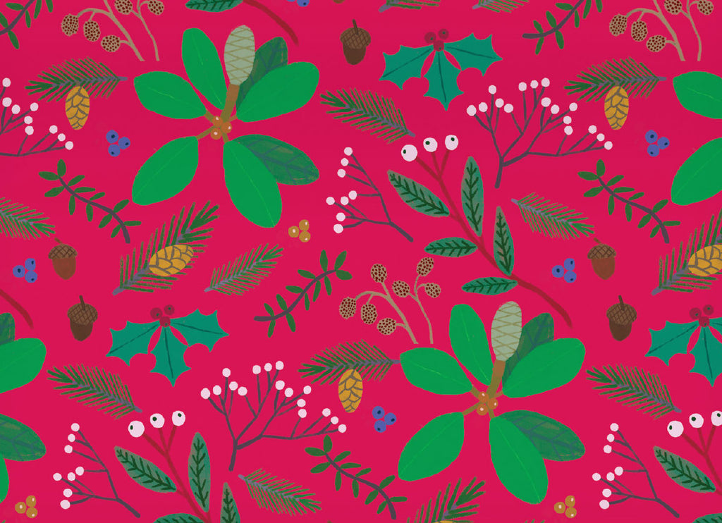 Roger la Borde Holly Berry Reversible wrap featuring artwork by Anne Bentley