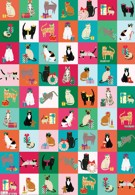 Roger la Borde Cat Checkerboard Reversible wrap featuring artwork by Anne Bentley