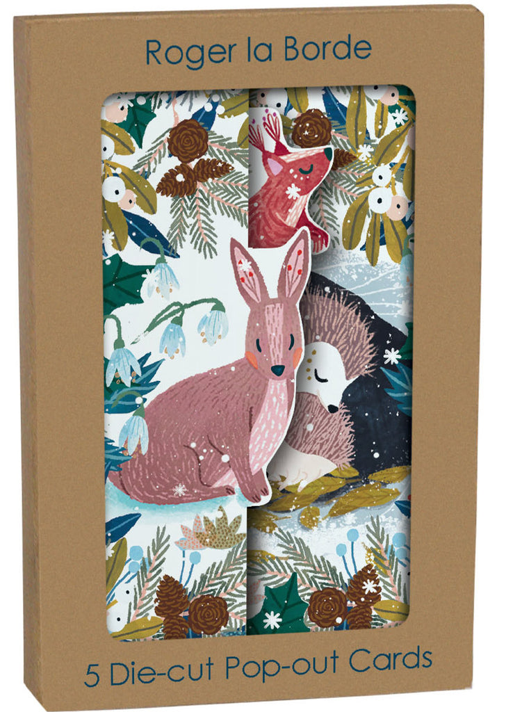 Roger la Borde Snowy Sanctuary Tri-fold Card Pack featuring artwork by Antoana Oreski