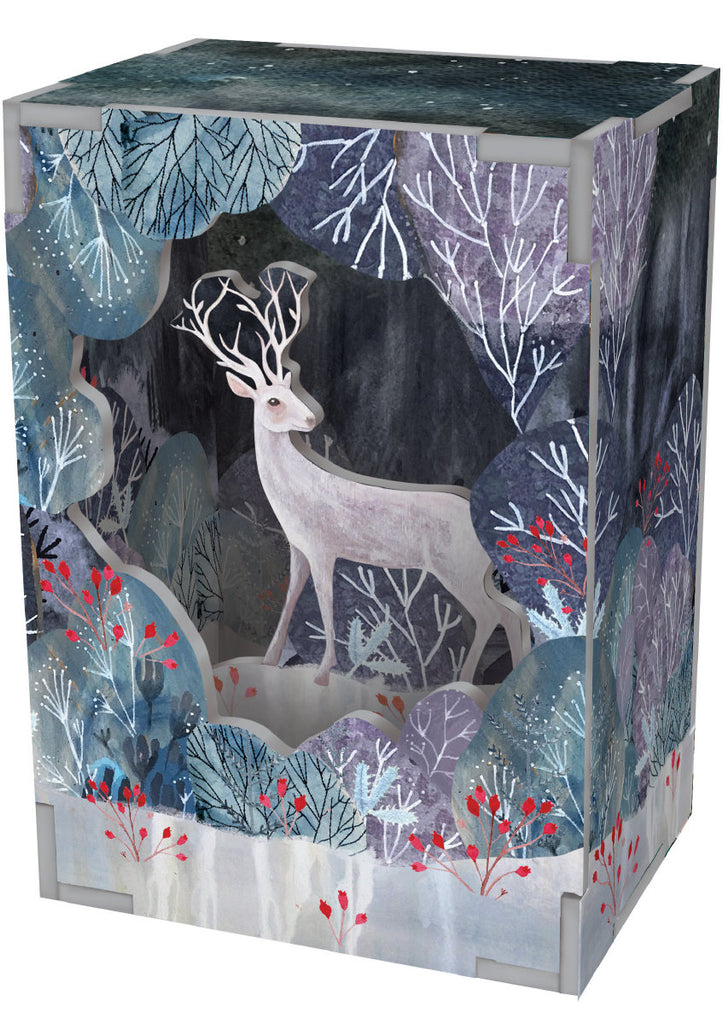 Roger la Borde Silver Stag Pop & Slot Diorama featuring artwork by Kendra Binney