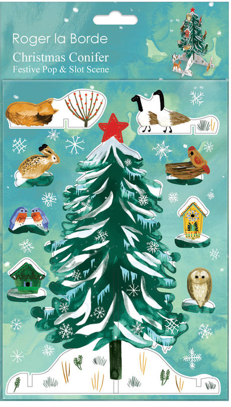 Roger la Borde Christmas Conifer Pop & Slot featuring artwork by Katie Vernon