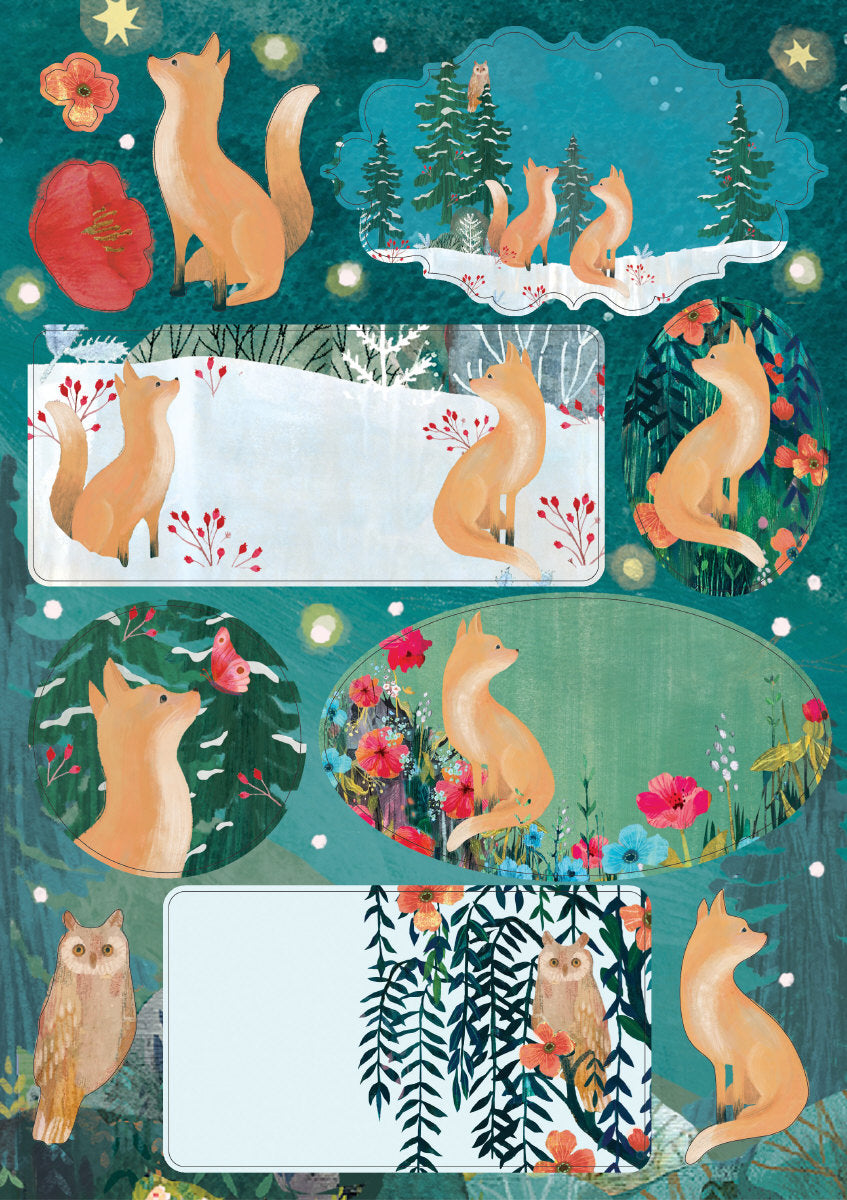 Roger la Borde Moonlit Meadow Sticker Labels Sheet featuring artwork by Kendra Binney