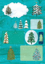 Roger la Borde Wild Winter Forest Sticker Labels Sheet featuring artwork by Katie Vernon