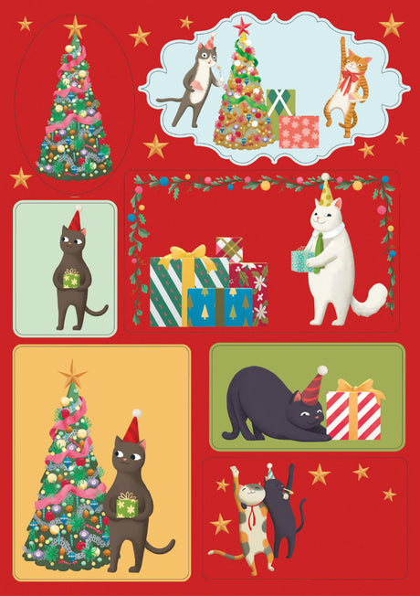 Roger la Borde Miaow Factor Sticker Labels Sheet featuring artwork by Jennifer M Potter