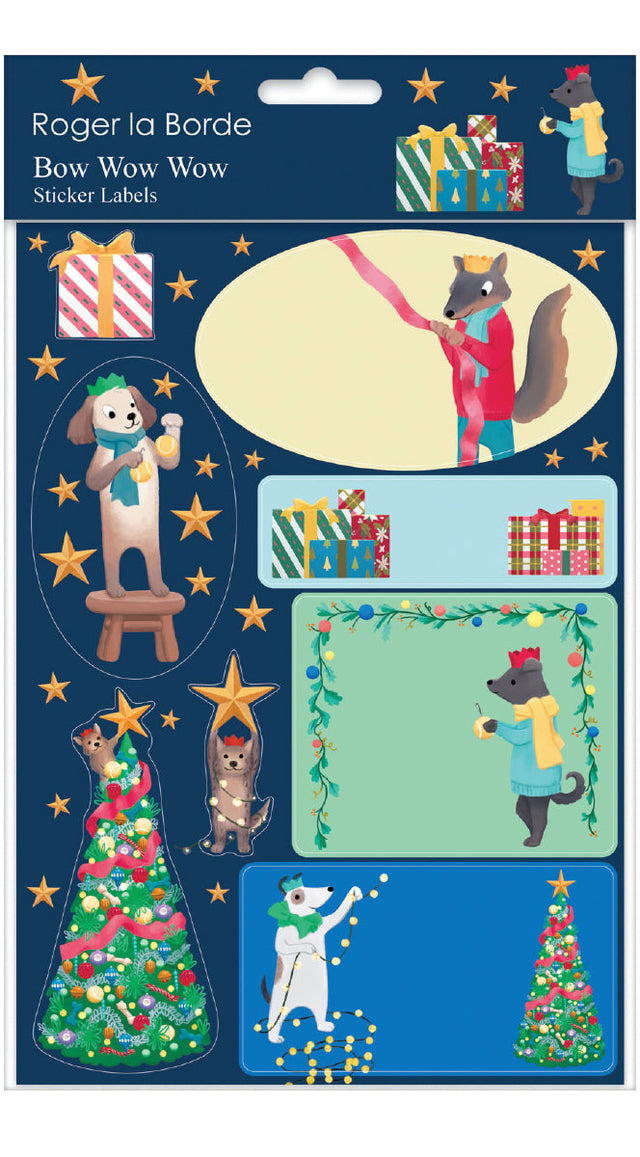 Roger la Borde Bow Wow Wow Sticker Labels Sheet featuring artwork by Jennifer M Potter