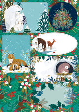 Roger la Borde Snowy Sanctuary Sticker Labels Sheet featuring artwork by Antoana Oreski