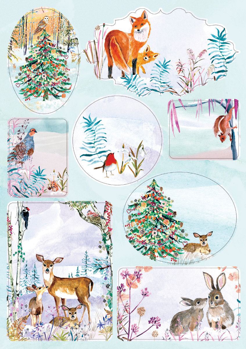 Roger la Borde Wild Winters Song Sticker Labels Sheet featuring artwork by Fay Ford