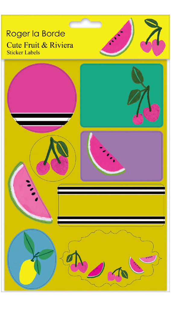 Roger la Borde Riviera Sticker Labels Sheet featuring artwork by Roger la Borde