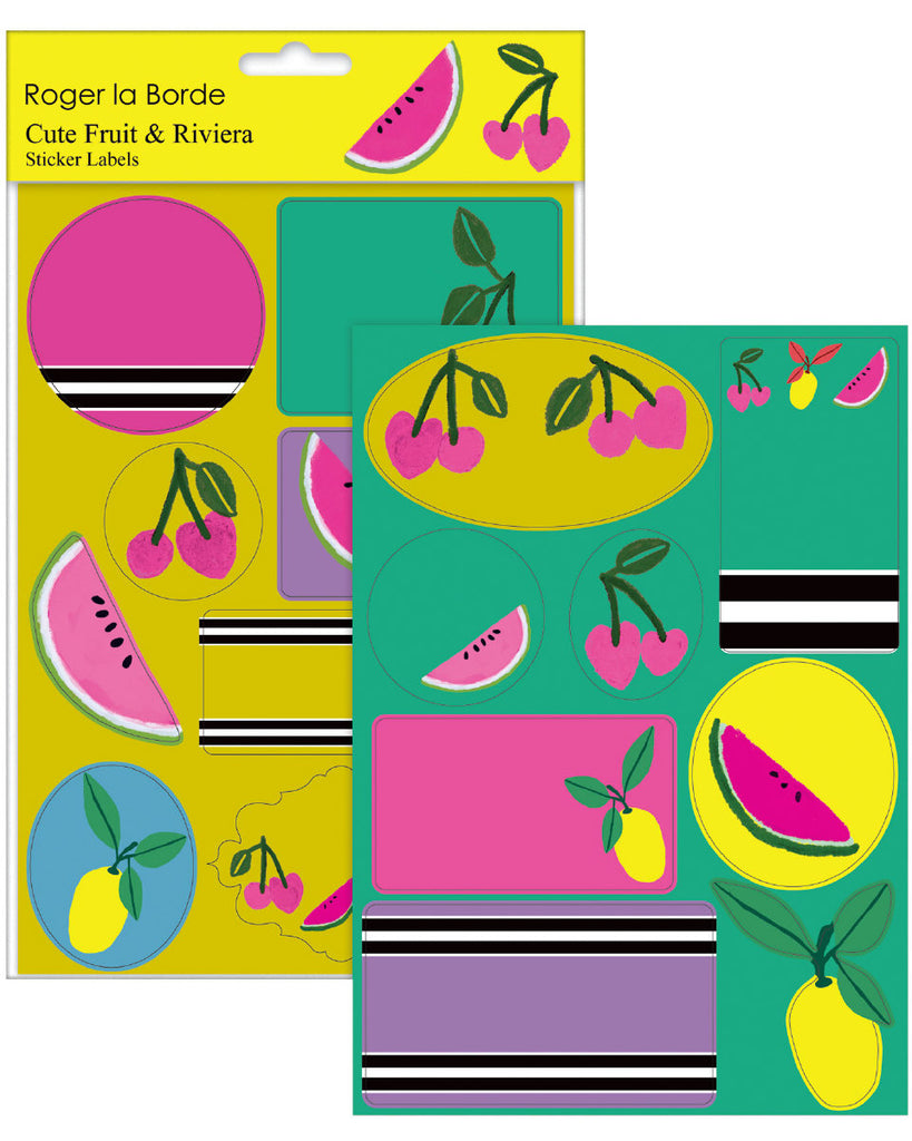 Roger la Borde Riviera Sticker Labels Sheet featuring artwork by Roger la Borde