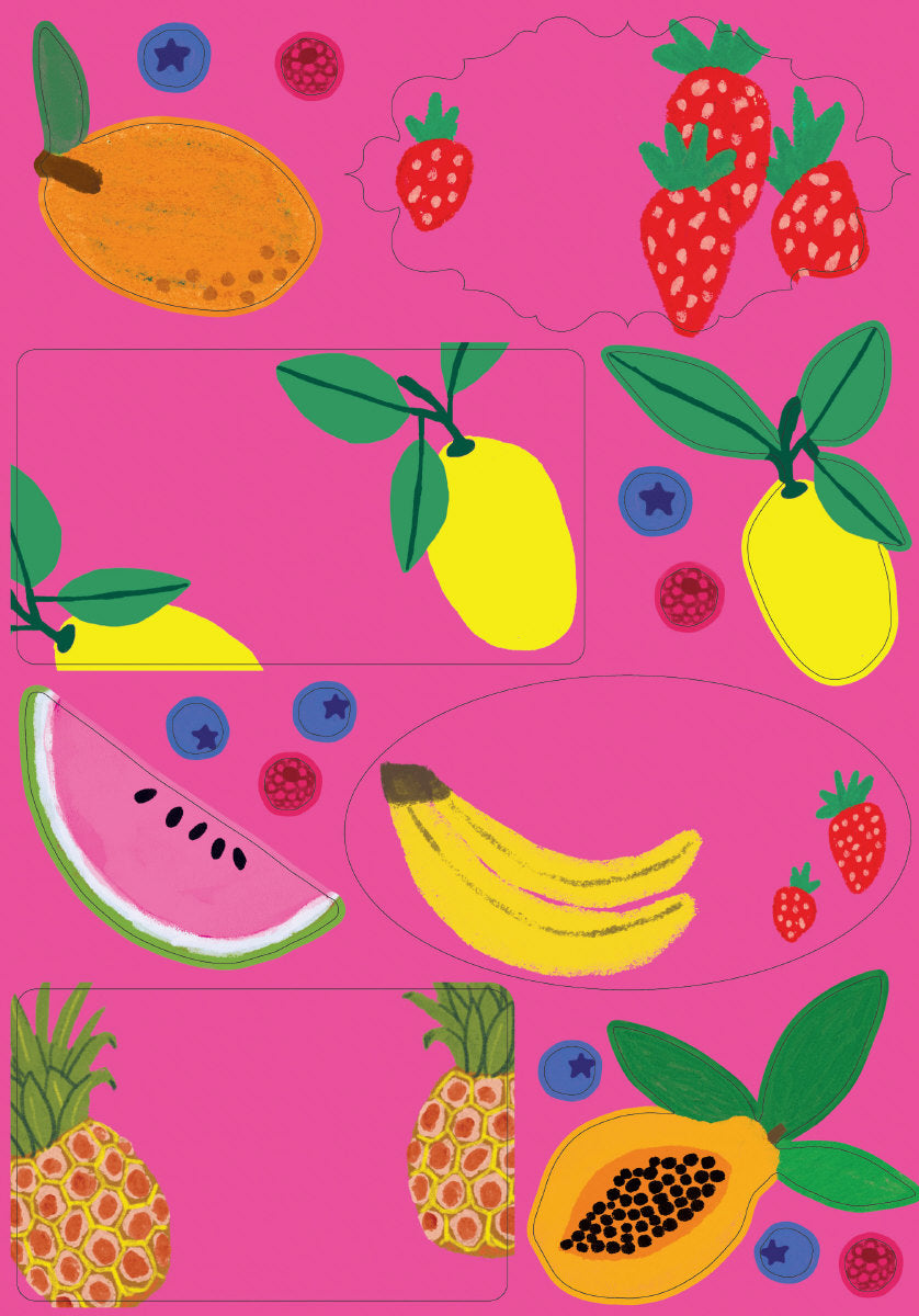 Roger la Borde Cute Fruit Writing paper set featuring artwork by Anne Bentley