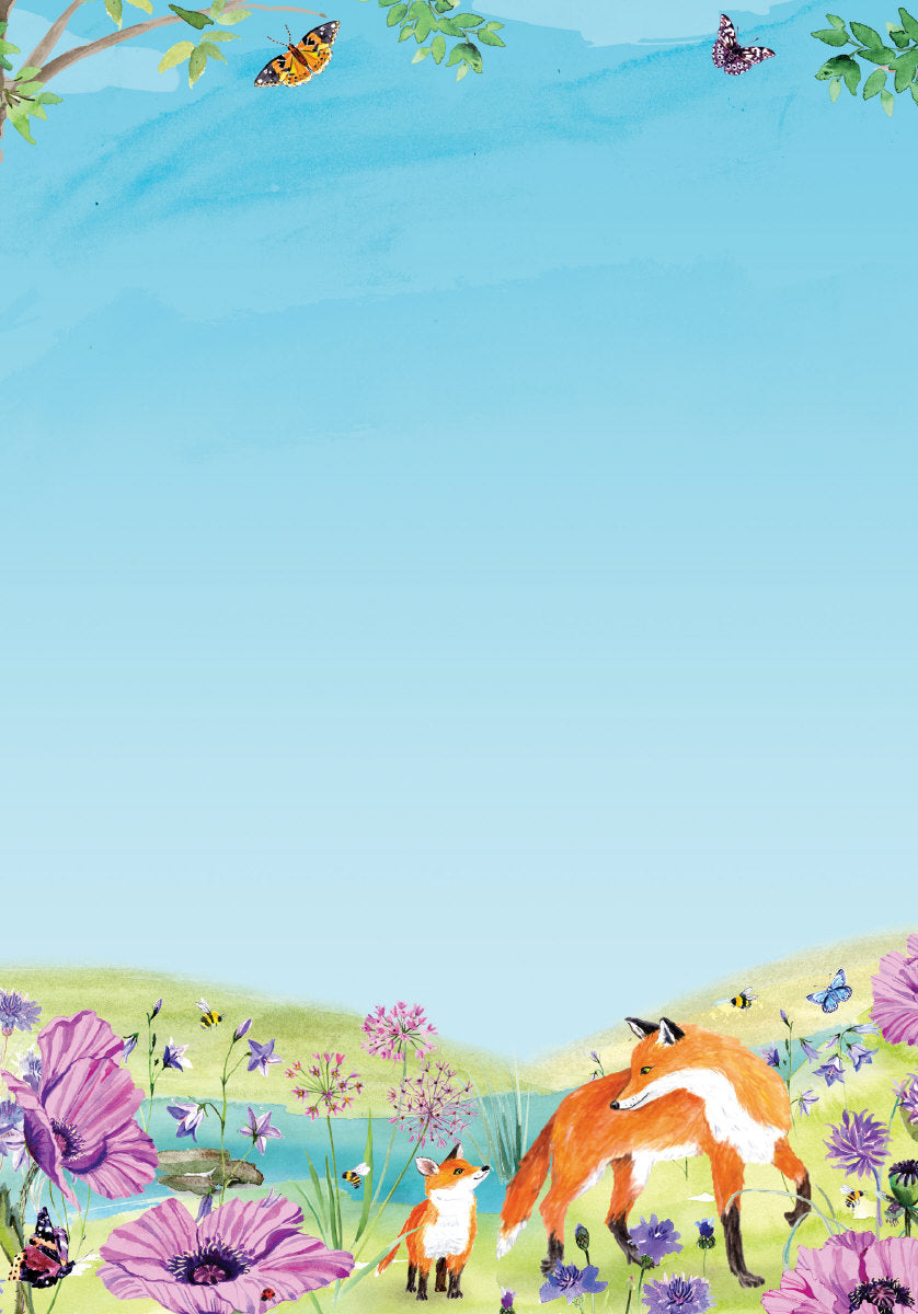 Roger la Borde Sunny and Wild Writing paper set featuring artwork by Fay Ford