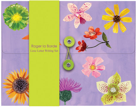Roger la Borde Floral Supernova Writing paper set featuring artwork by Katie Vernon