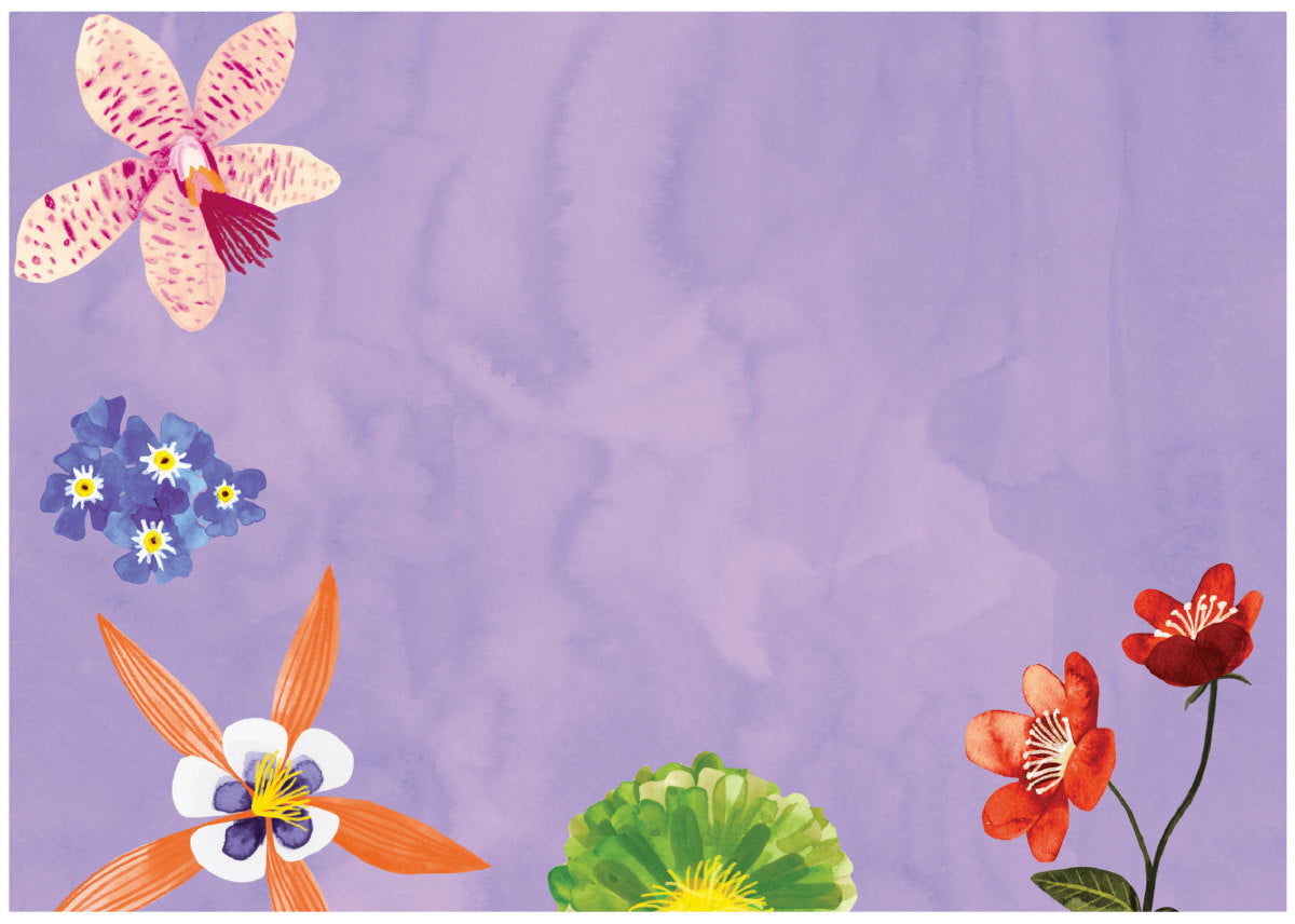 Roger la Borde Floral Supernova Writing paper set featuring artwork by Katie Vernon