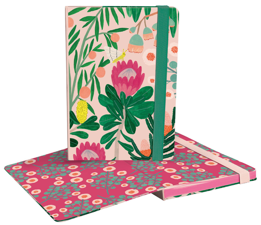 Roger la Borde King Protea A5 Hardback Journal with elastic featuring artwork by Kate Pugsley