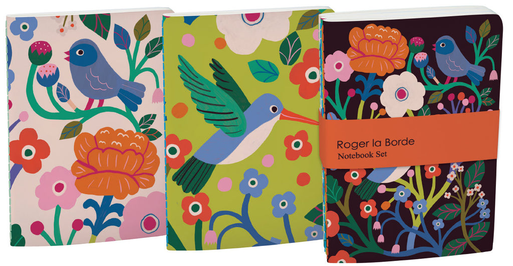 Roger la Borde Birdsong A6 Exercise Books Bundle featuring artwork by Monika Forsberg