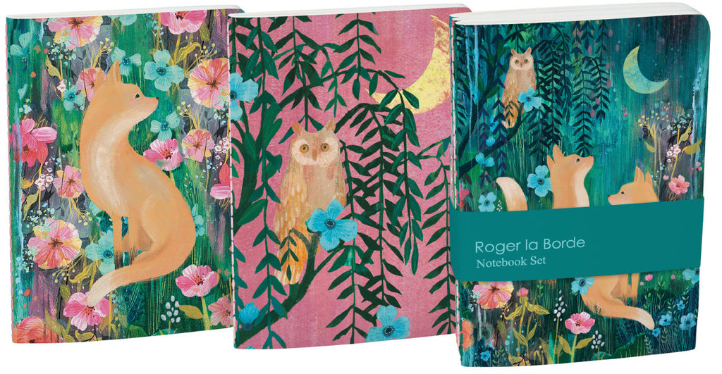 Roger la Borde Moonlit Meadow A6 Exercise Books Bundle featuring artwork by Kendra Binney