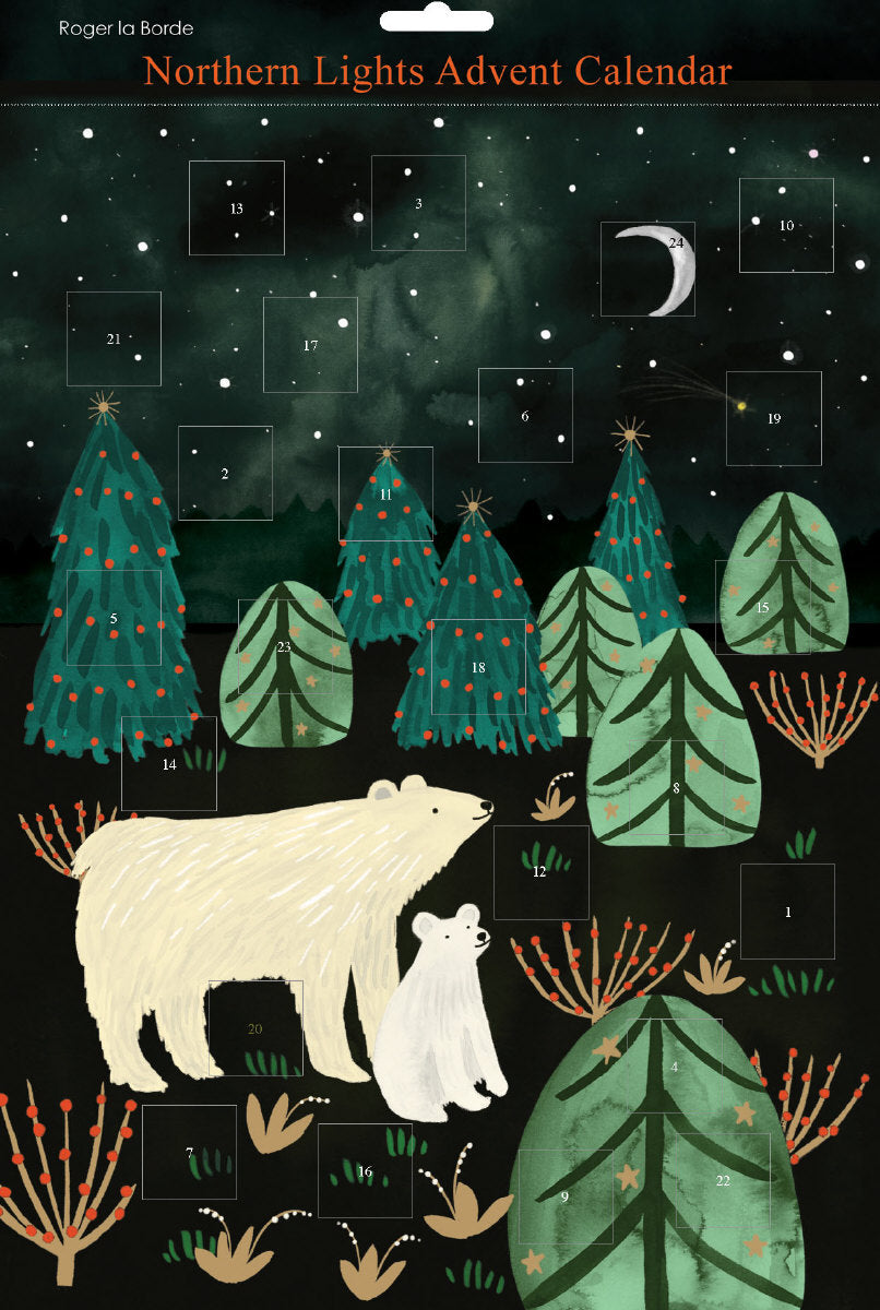 Roger la Borde Northern Lights Advent calendar featuring artwork by Katie Vernon