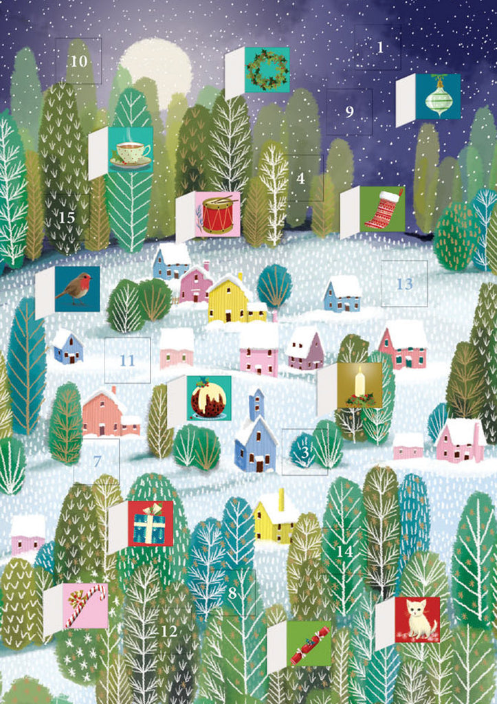 Roger la Borde Let It Snow Advent Calendar Greeting Card featuring artwork by Jane Newland
