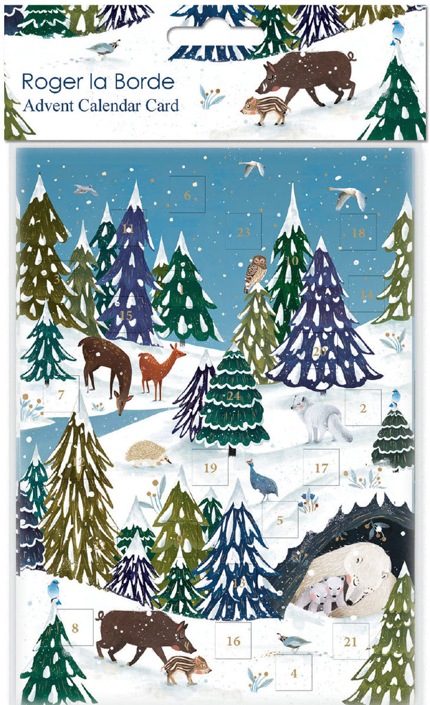 Roger la Borde Wild Wood Hideaway Advent calendar card featuring artwork by Antoana Oreski