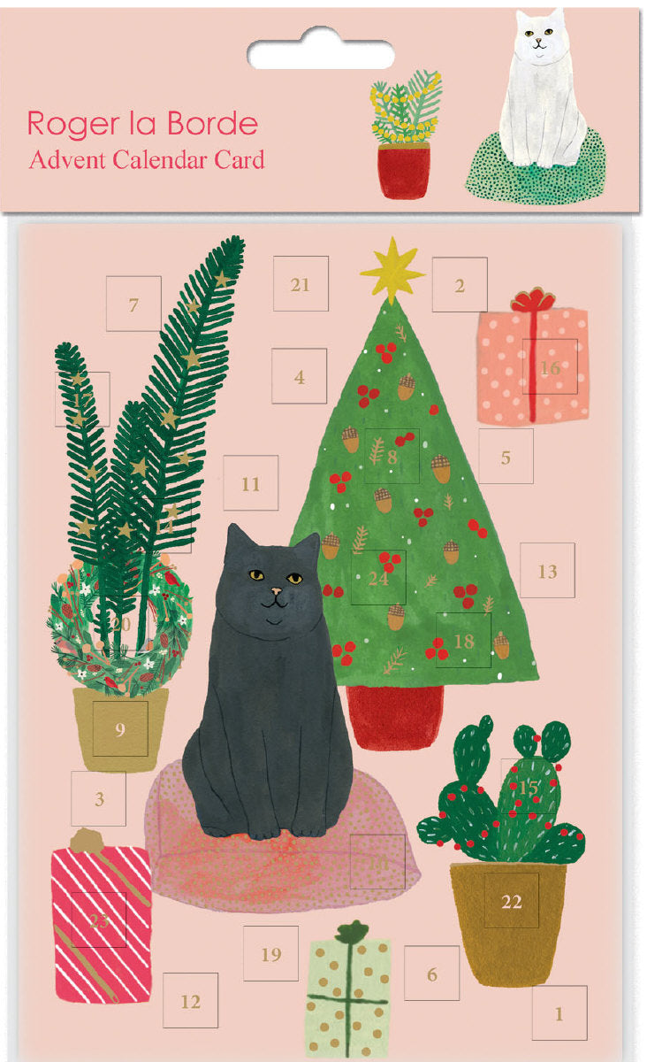 Roger la Borde Chou Chou Chat Advent calendar card featuring artwork by Kate Pugsley