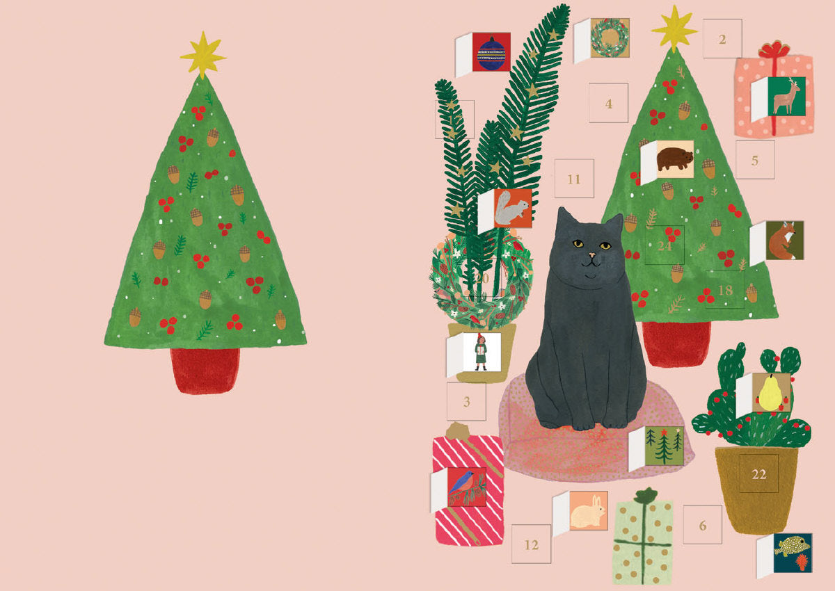 Roger la Borde Chou Chou Chat Advent calendar card featuring artwork by Kate Pugsley