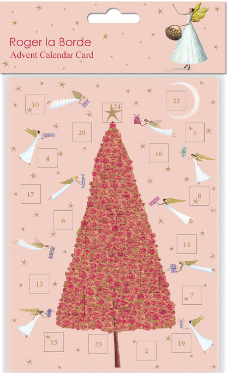 Roger la Borde Celestial Tree Advent calendar card featuring artwork by Roger la Borde