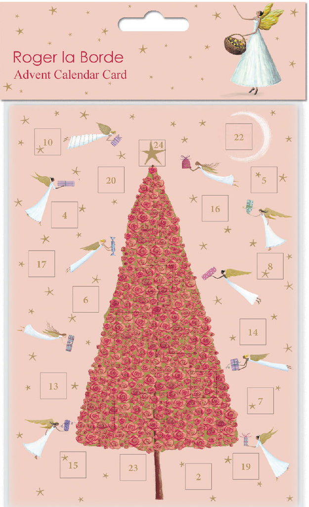 Roger la Borde Celestial Tree Advent calendar card featuring artwork by Roger la Borde
