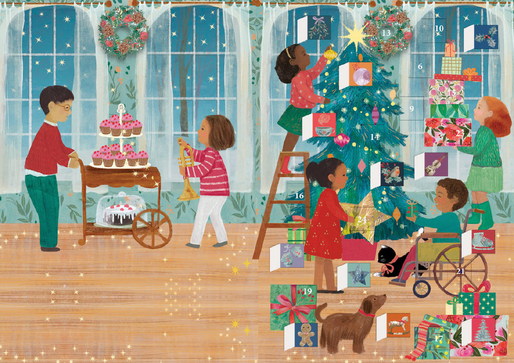 Roger la Borde A Christmas Party Advent calendar card featuring artwork by Kendra Binney