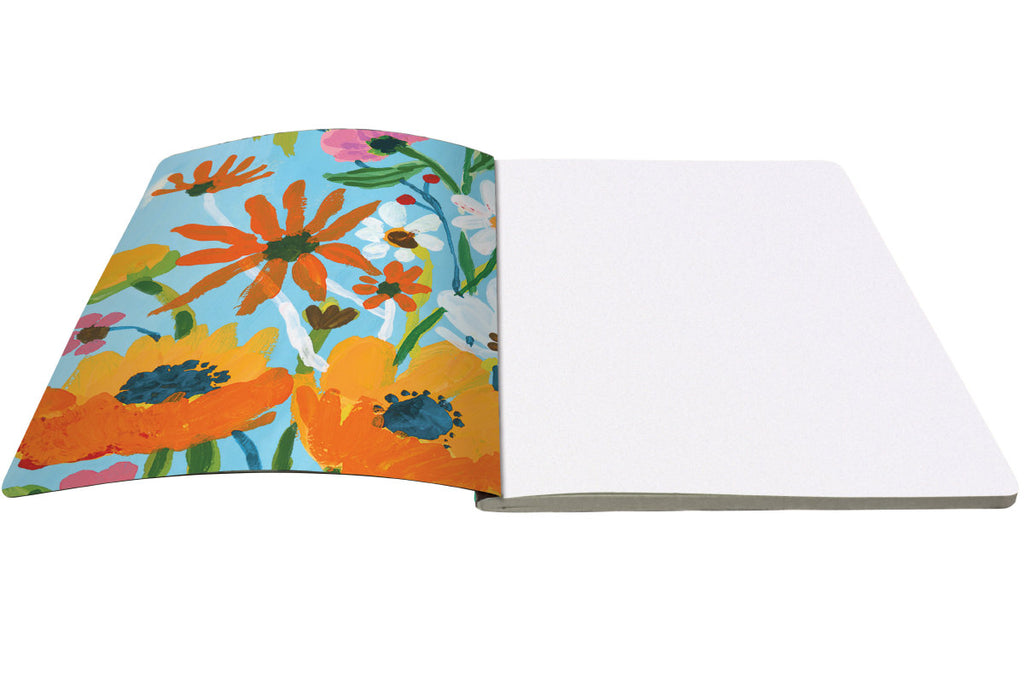 Roger la Borde Flower Field Large Softback Journal featuring artwork by Carolyn Gavin
